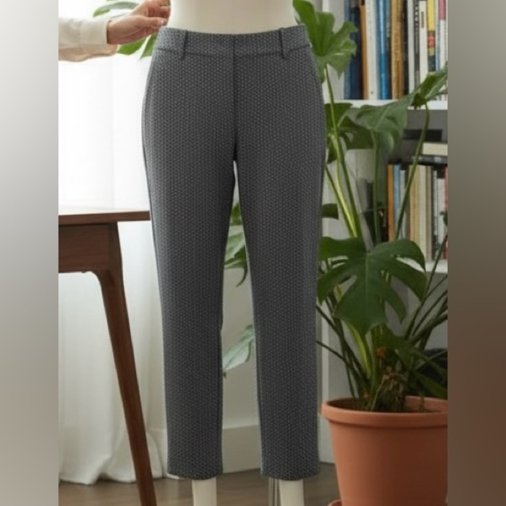 LOFT Black and Gray Herringbone Stretchy Jeggings Pants Large